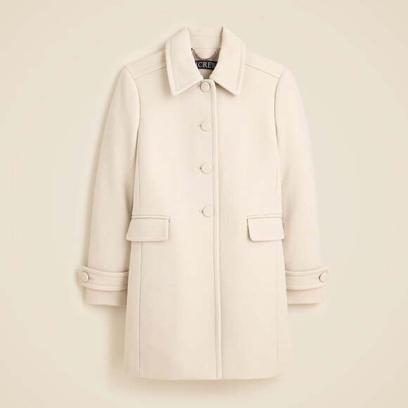 NWT J Crew Salon Coat in Italian Double-Cloth Oatmeal Ivory - Picture 4 of 4